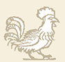Rooster in Garden 18th Century French woodcut Illustration 